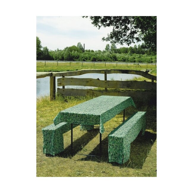 2Lif Highlands Ev01 Bier tafelset textiel groen 1st 100x260cm/ 2st 220x25x45cm