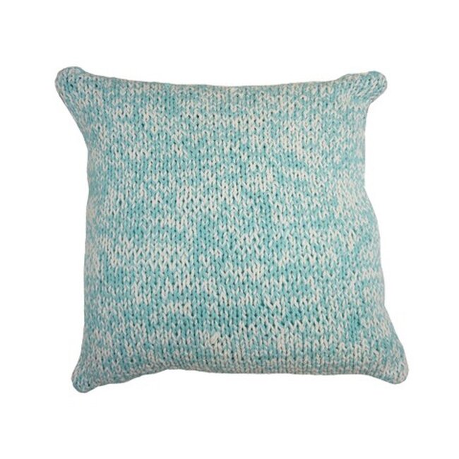 Linen & More Cushion Double Knit 45x45 l.aqua/off white