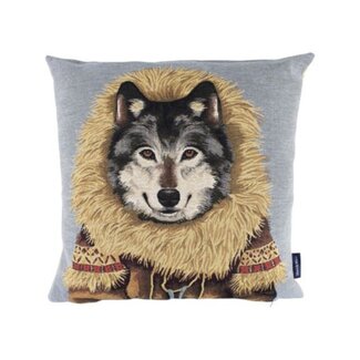 Mars & More gobelin kussen jas wolf 45x45cm