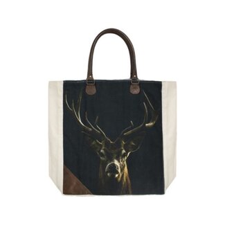 Mars & More canvas shopper zwart edelhert*
