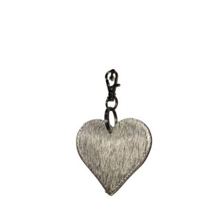 Mars & More sleutelhanger mini hart grijs 5cm