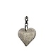 Mars & More sleutelhanger mini hart grijs 5cm