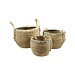 Mars & More manden naturel gevlochten rand (set van 3)*