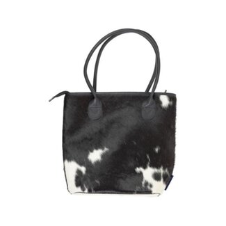 Mars & More handtas koehuid zwart/wit 30cm*