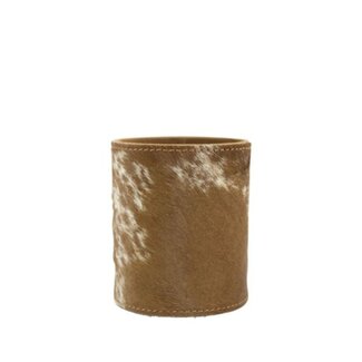 Mars & More pennenbak koehuid bruin/wit 10cm