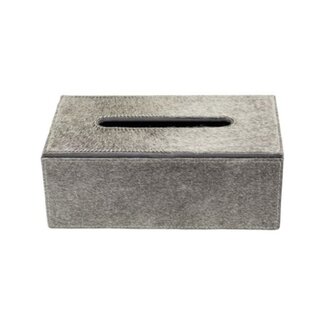 Mars & More tissuebox koehuid grijs 25x14x9cm