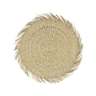 Mars & More zeegras placemat rond naturel franjes 38cm