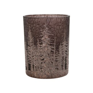 Mars & More Theelichthouder bos craquelé-effect bruin 8cm