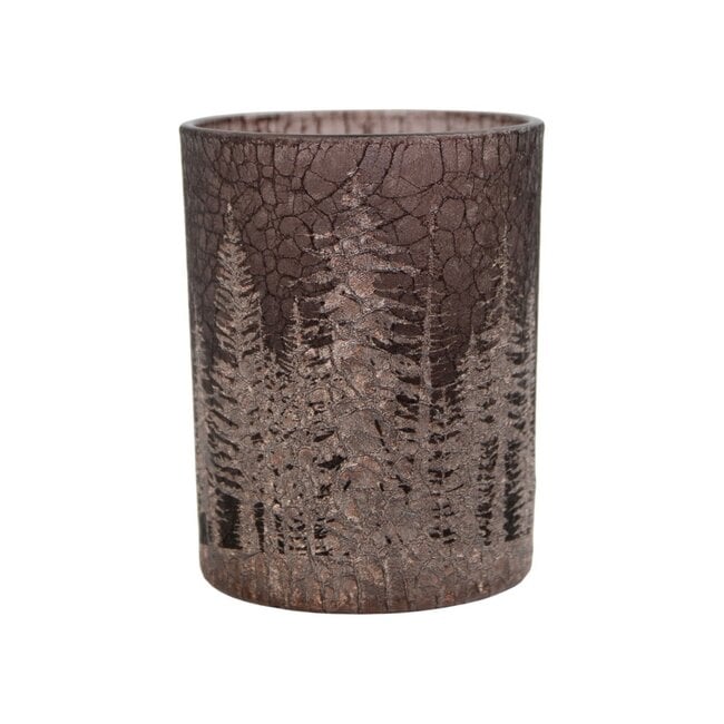 Mars & More Theelichthouder bos craquelé-effect bruin 8cm