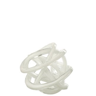 J-Line Presse papier Infinity Knot Glas Wit/Transparant