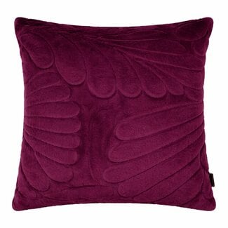 Linen & More Kussen Bladeren Paars 45x45cm