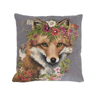 Mars & More gobelin kussen bloemen vos 45x45cm