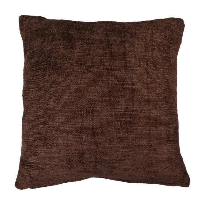 Linen & More Coco Chenille sierkussen bruin 45x45cm