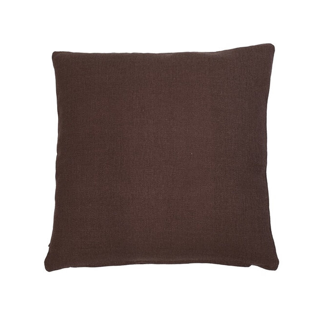 Linen & More Canvas sierkussen bruin 45x45cm