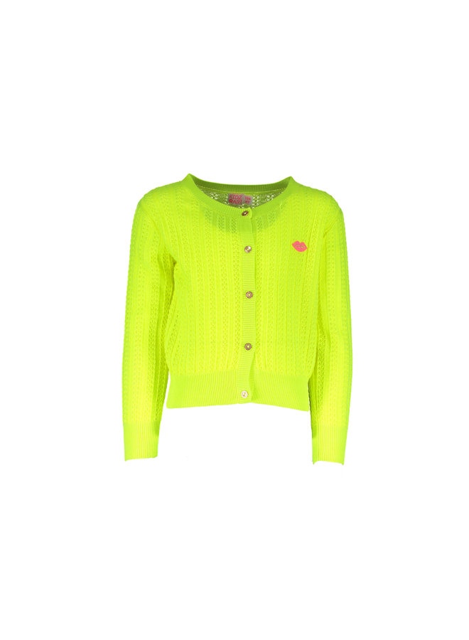 Knitted Cardigan Neon Yellow