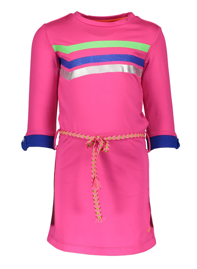 Dress Panel Stripe - Neon Fuchsia