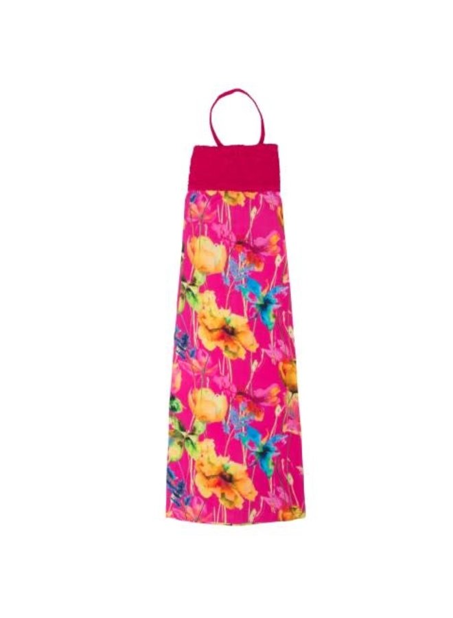 Smocked Dress Ecuador - Flowers On Pink