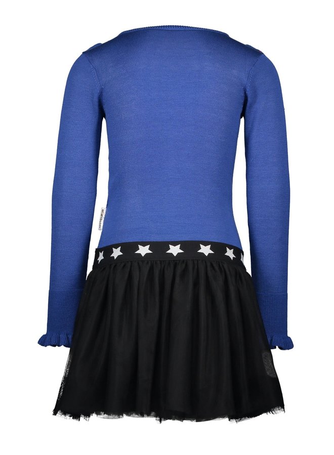 Dress Kitted Top Netting Skirt - Cobalt Blue
