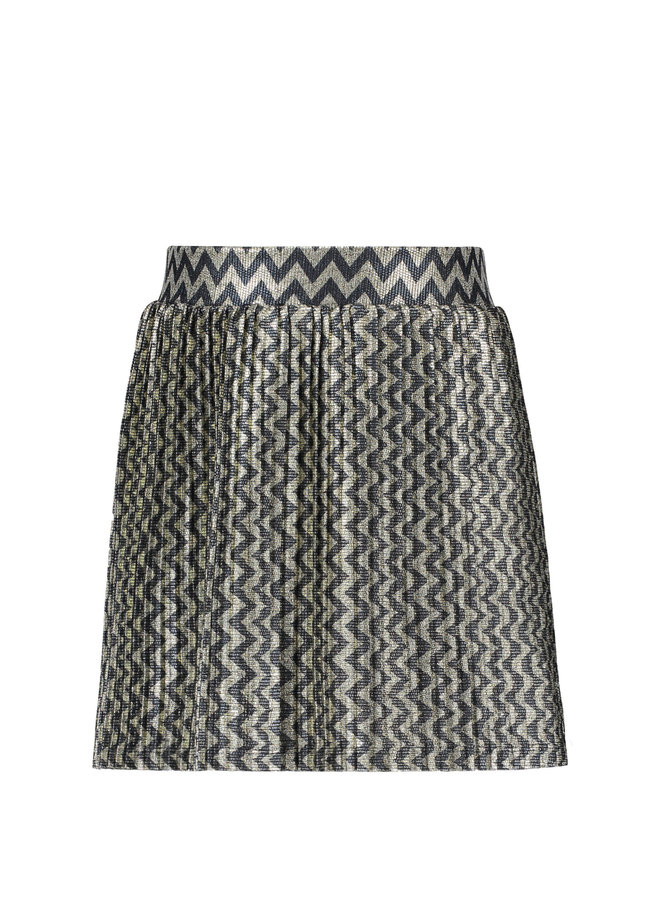 Zigzag Plisse Skirt - Metallic