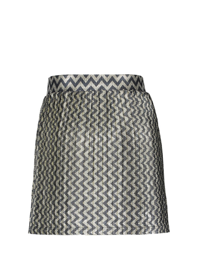 Zigzag Plisse Skirt - Metallic