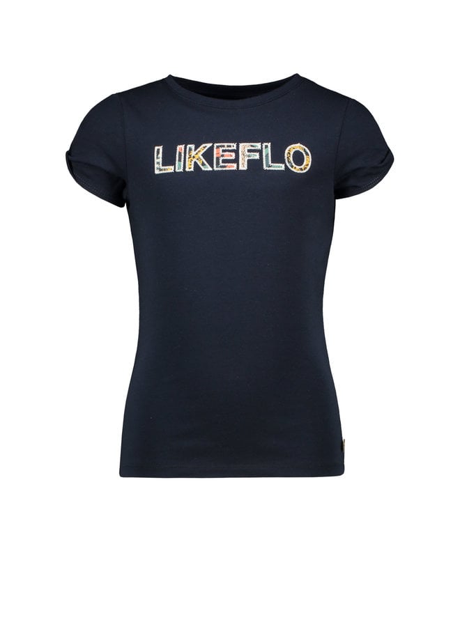 Like Flo - Tee Open Shoulder Roll Divers - Navy