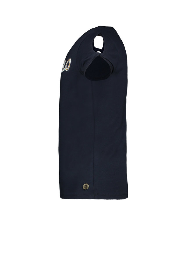 Like Flo - Tee Open Shoulder Roll Divers - Navy