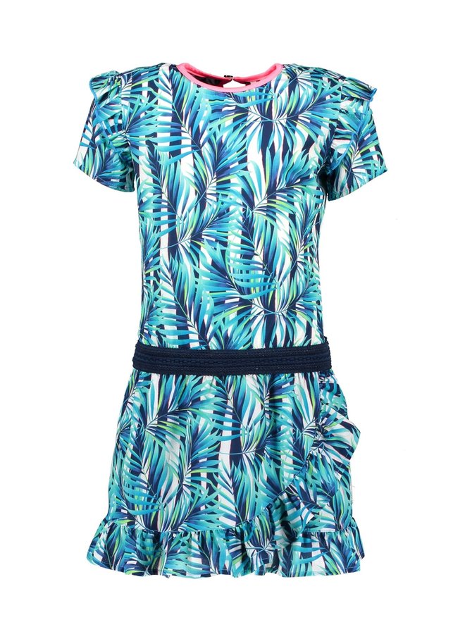 B.Nosy - Dress With Ruffle - Tropical Palm AO