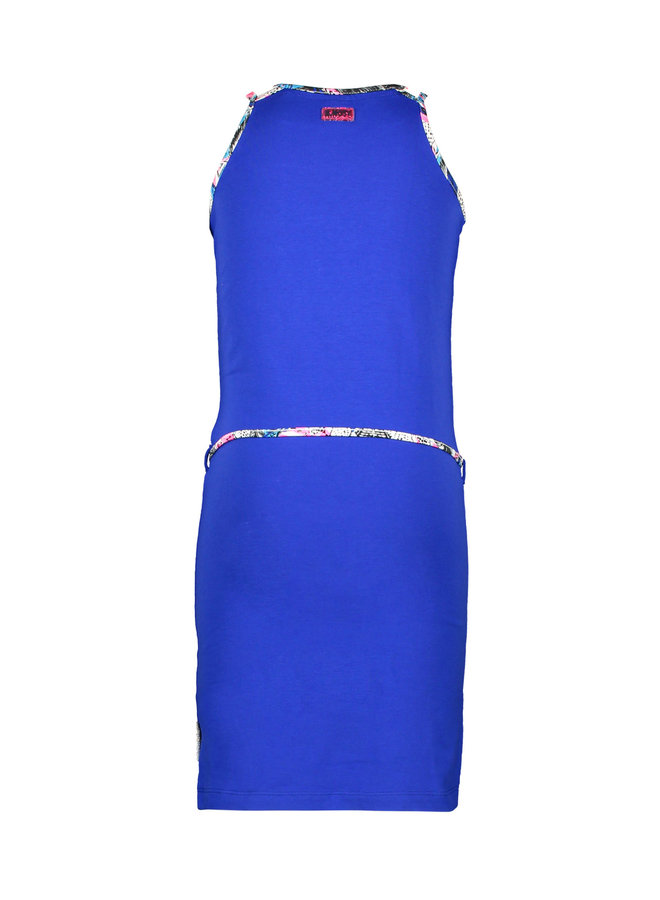 B.Nosy - Dress With Belt And Embroidery On Chest - Cobalt Blue