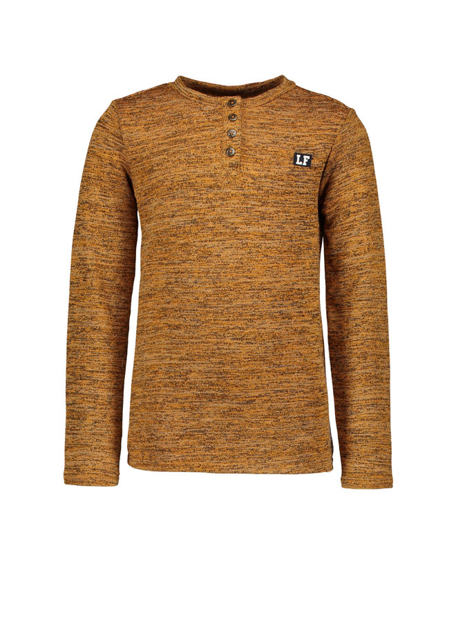 Like Flo - Button Henley Tee - Camel