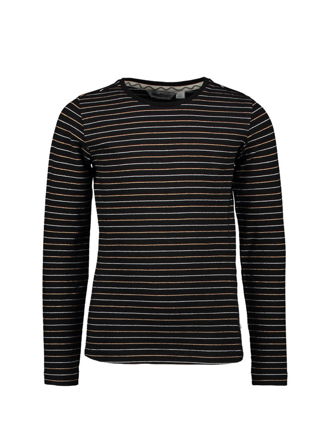 Moodstreet - Longsleeve Lurex Stripe - Black