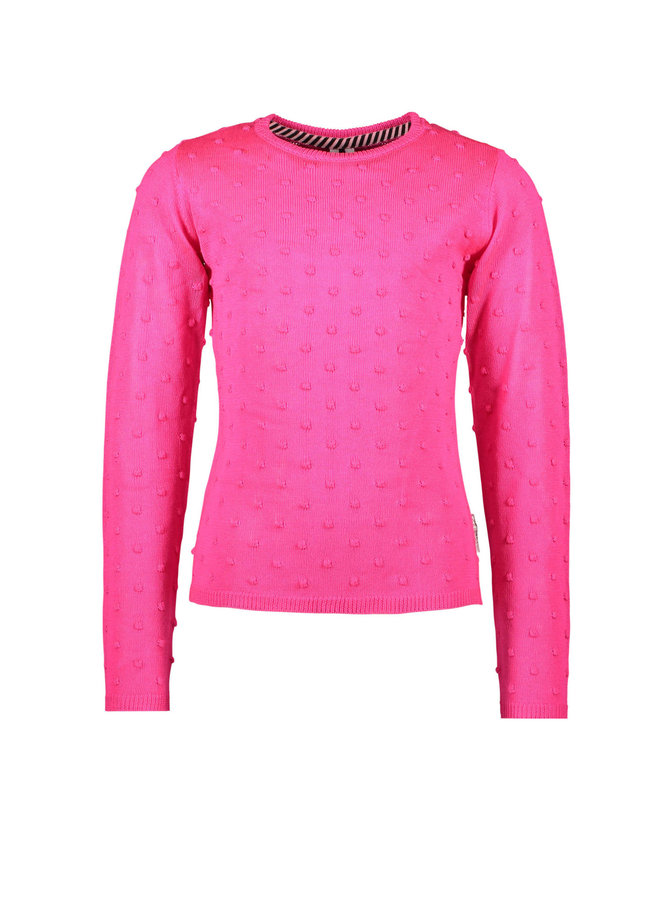 B.Nosy - Fine Knitted Jaquard Dot Top - Pink Glo