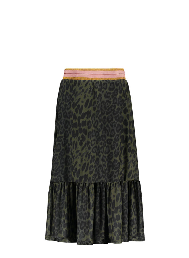 Like Flo - AO Mesh Maxi Skirt - Army