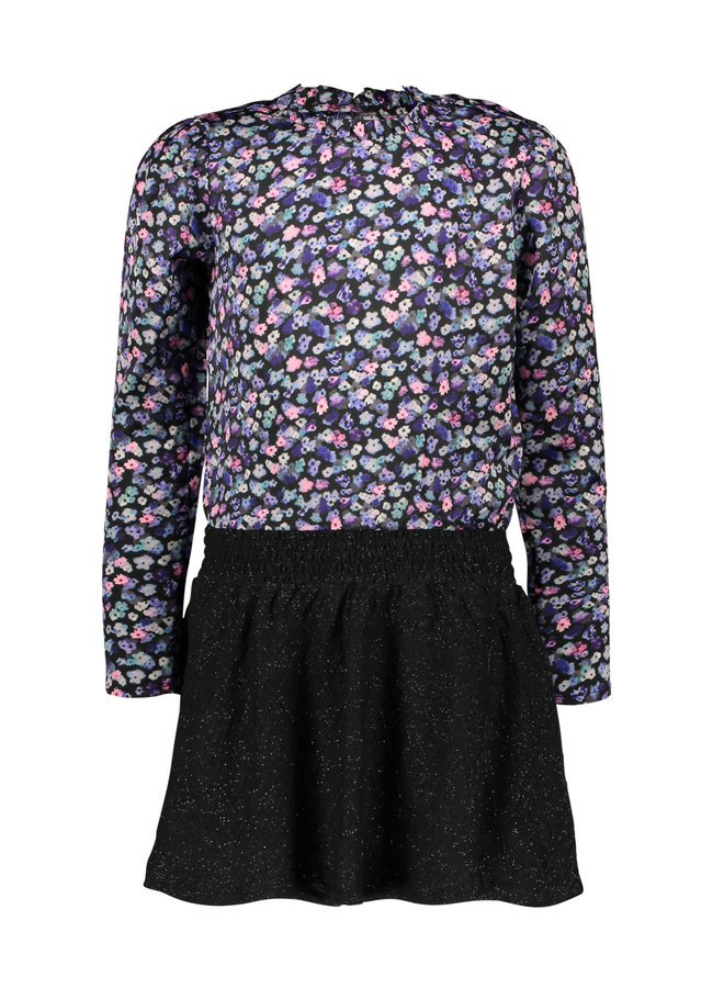 B.Nosy - Dress With Outside Floral AO Woven Top And Knitted Skirt - Outside Floral AO