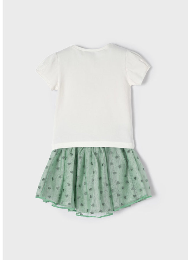 Mayoral - Embroidered Tulle Skirt Set - Jade