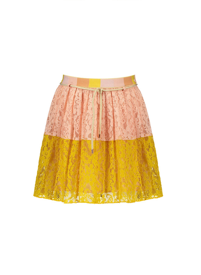 NoNo - Nik Colorblock Lace Skirt - Peaches 'N Cream
