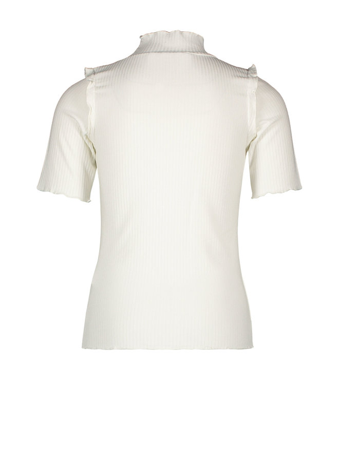 Like Flo - Solid Rib Turtle Neck - Off White