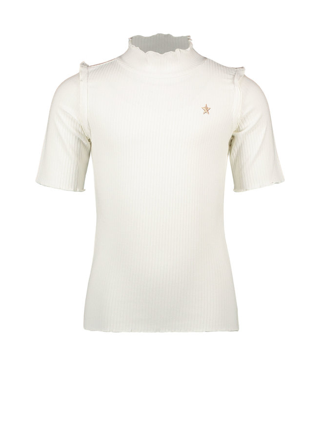 Like Flo - Solid Rib Turtle Neck - Off White