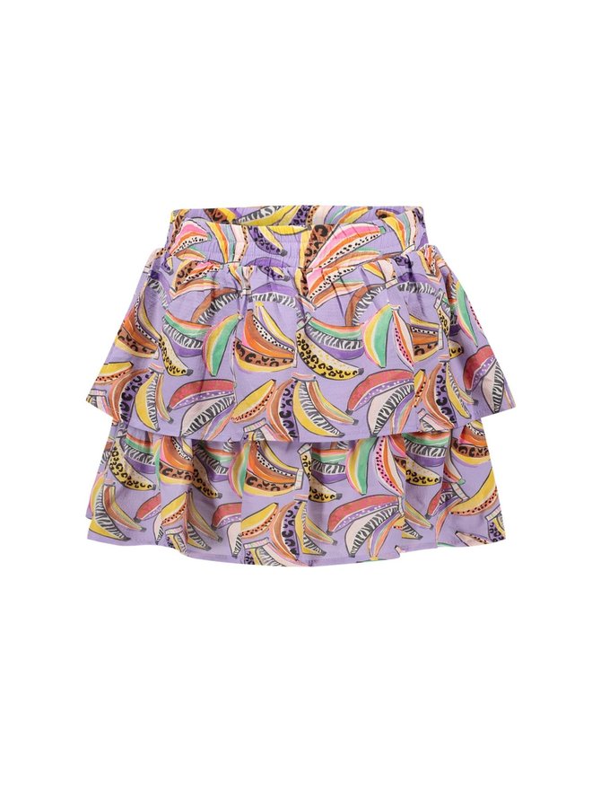 B.Nosy - Woven 2-Layer Banana AOP Skirt With Smocked - Banana AO