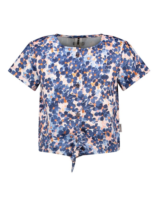 B.Nosy - Woven Blouse With Knot - Floral AO