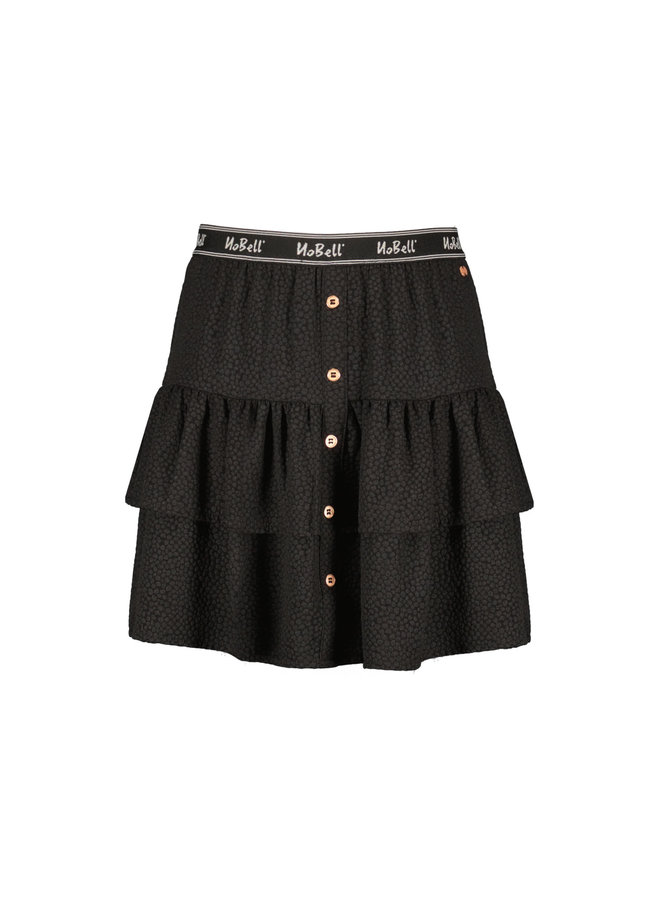 Nobell' - Noraly 2 Layered Short Skirt With Fake Placket - Jet Black
