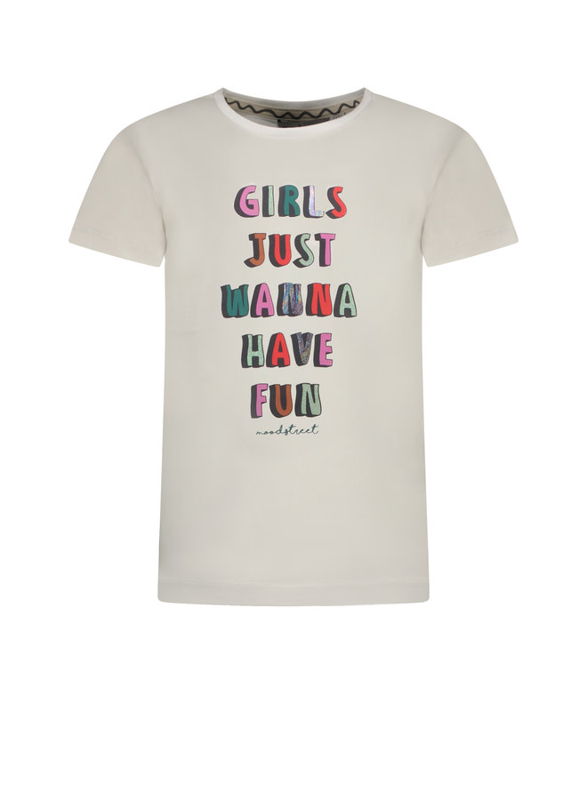 Moodstreet -  T-shirt Print Text - Warm White