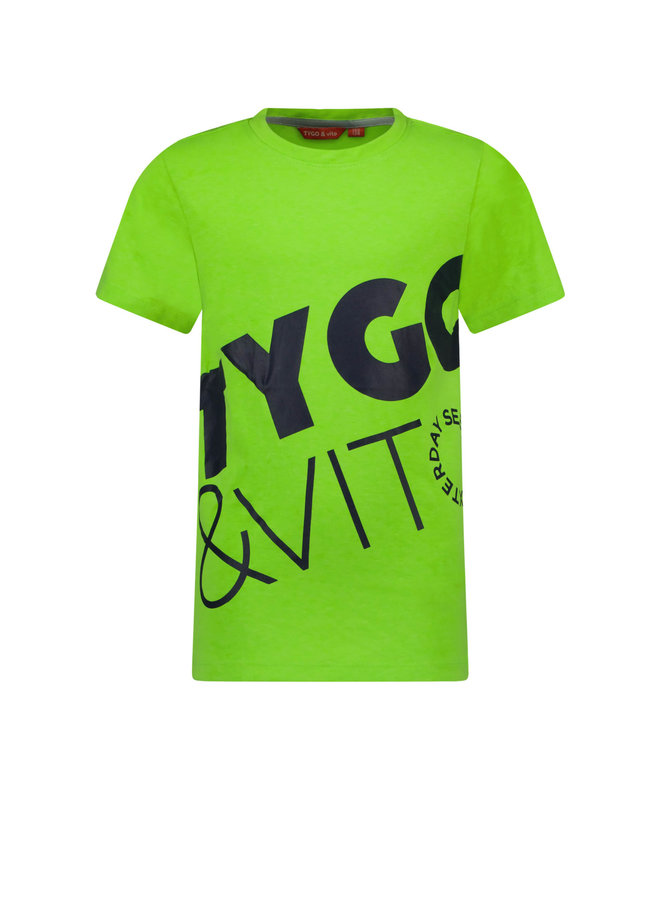 Tygo & Vito - T-shirt Logo Print Panel - Green Gecko
