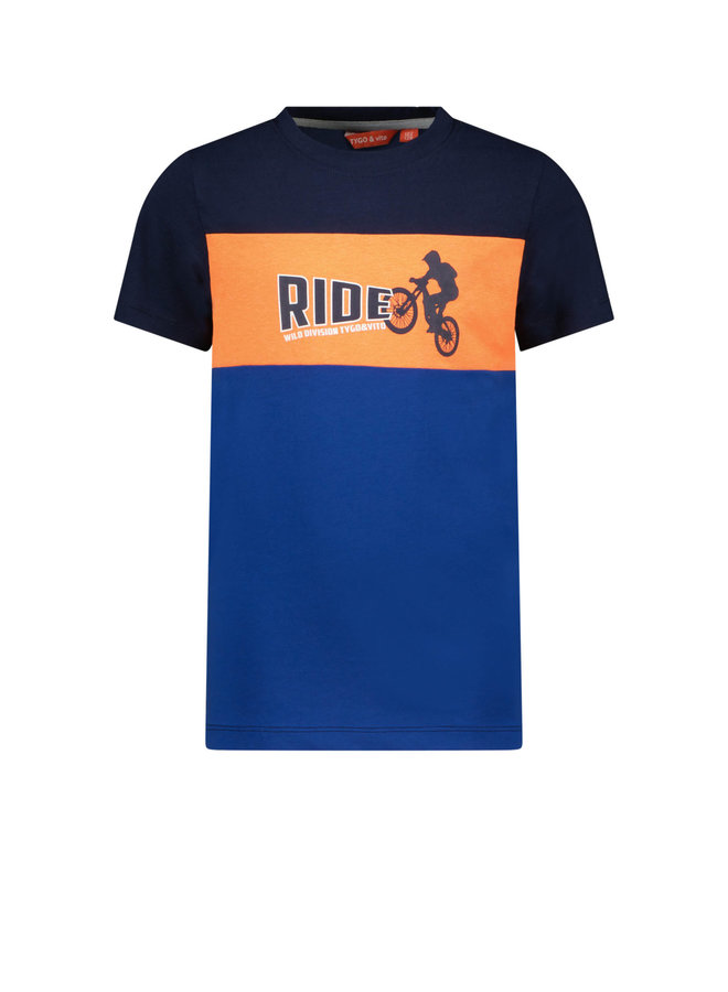 Tygo & Vito - T-shirt Colorblock Ride - Navy