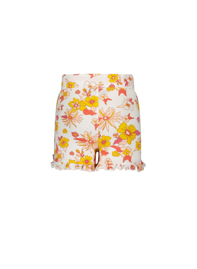 Moodstreet -  Short Frill Flower AOP - Hot Coral