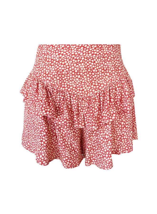 Miss-T - Millie Skirt - AOP Flower Orange