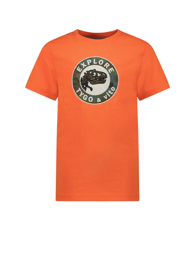Tygo & Vito - T-shirt Print Dino Explore - Orange Clownfish