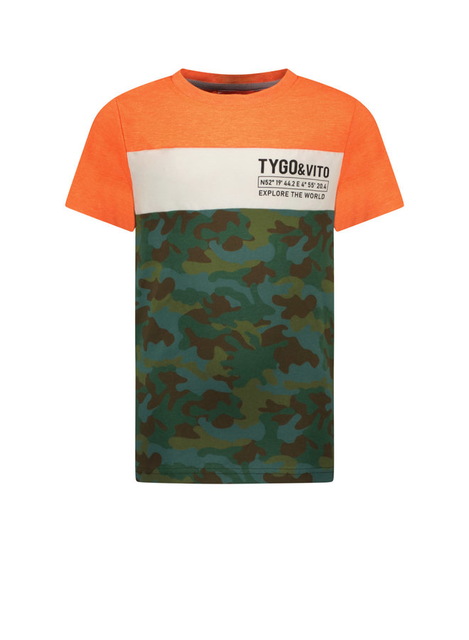 Tygo & Vito - T-shirt Colorblock Camo - Orange Clownfish