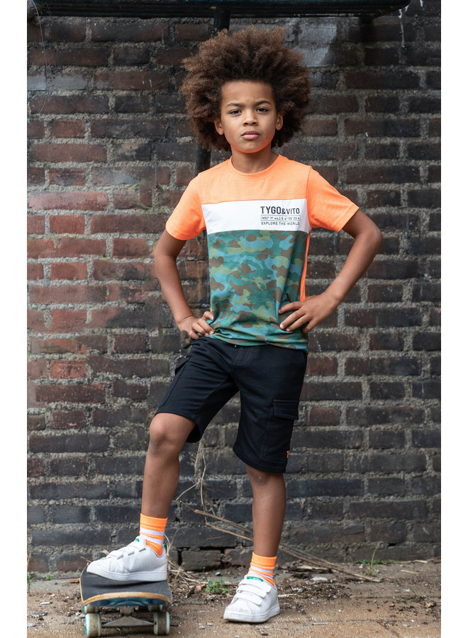 Tygo & Vito - T-shirt Colorblock Camo - Orange Clownfish