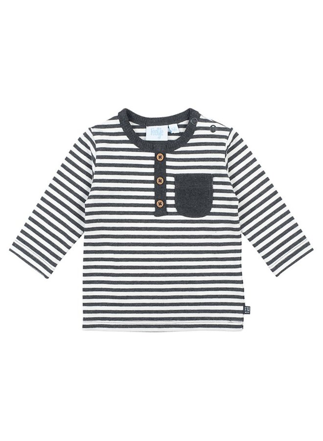 Feetje - Longsleeve Streep Antraciet Melange - Mini Person