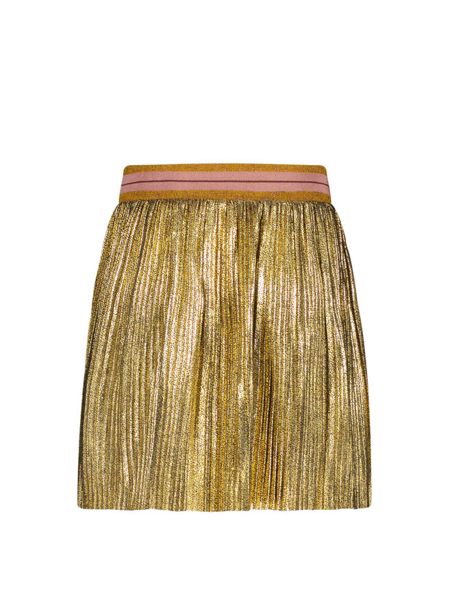 Like Flo - Metallic Plisse Skirt - Gold